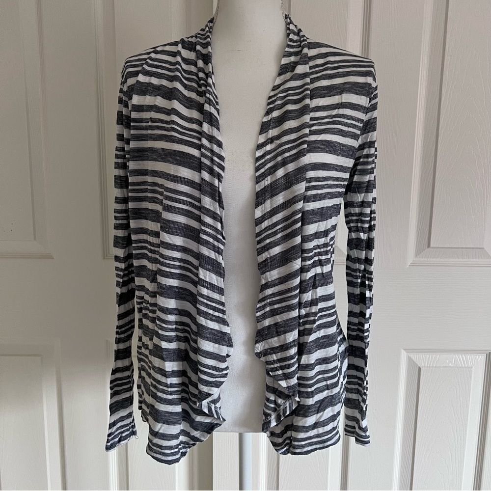 Gap Stripe Open Cardigan Blue Medium